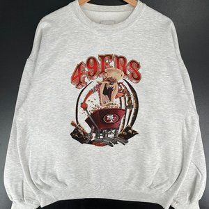 NFL SAN FRANCISCO 49ERS SHIRT 1993 LOONEY TUNES SHIRT TAZ Sweatshirt